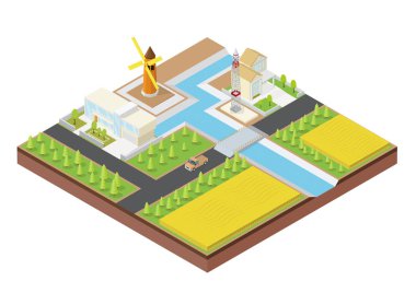 Yapılı Isometric Çiftliği