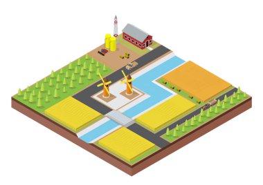 Yapılı Isometric Çiftliği