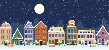 # Mutlu yıllar ve mutlu Noeller # # Eski şehrin kış manzarası #.