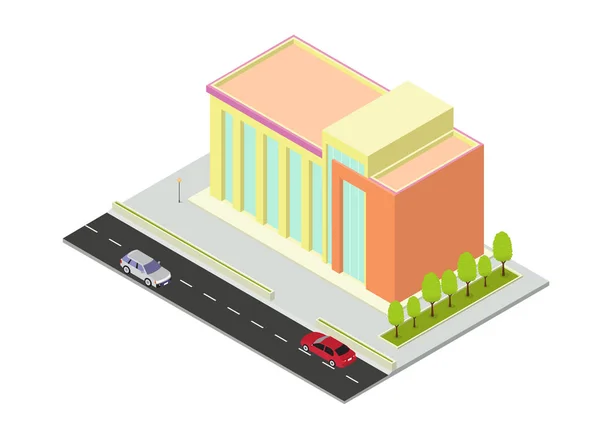 Vectoriel isométrique hôtel, appartement, école ou gratte-ciel — Image vectorielle