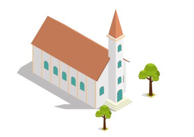 isometric church building