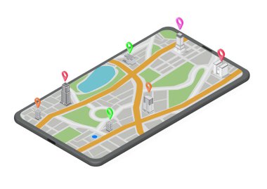 izometrik GPS Navigasyon Kavramı.