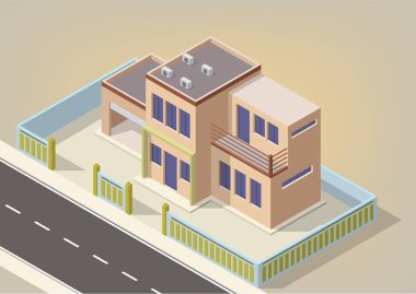 vektör izometrik modern ev