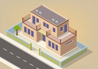 vektör izometrik modern ev