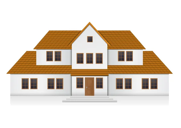 Realistic House front view. — Stock Vector