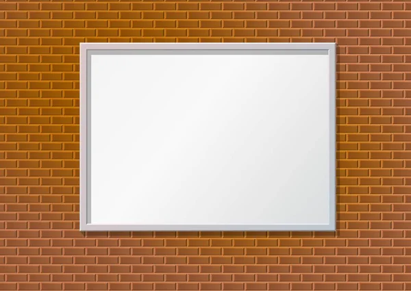 Pared de ladrillo realista con pizarras blancas . — Vector de stock