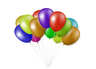 Gerçekçi renkli balon koleksiyonunun çizimi