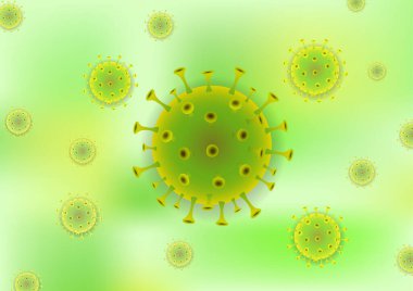 Soyut 3d Coronavirus arka planı. Vektör illüstrasyonları
