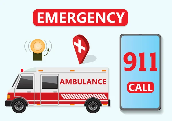 Служба Скорой Помощи 911 Срочный Вызов Больницу Векторные Ограничения — стоковый вектор