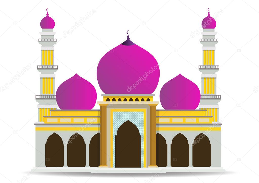 Vector of colorful modern mosque flat design