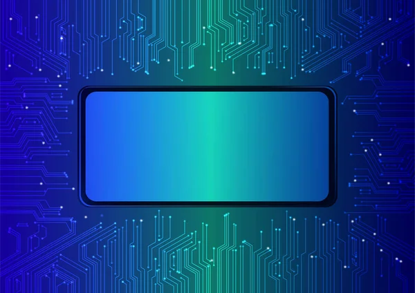 Abstraktní Technologické Zázemí Modrý Obvod Desky Pozadí — Stockový vektor