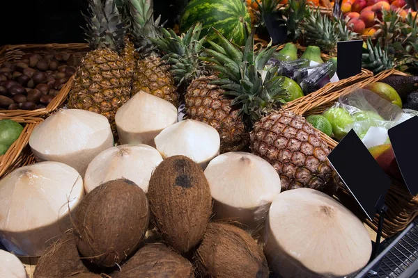 Nahaufnahme Der Obstabteilung Supermarkt — Stockfoto