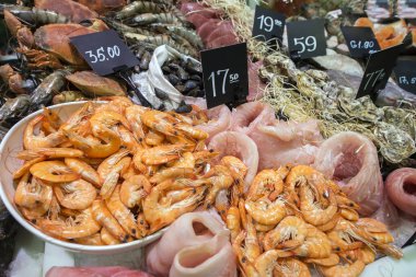 Taze deniz ürünleri çeşitleri ile deniz ürünleri pazarı