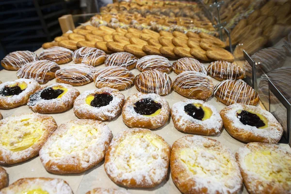 Différents Types Boulangerie Dans Département Confiserie Magasin — Photo