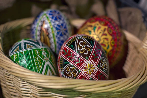 View Traditional Ukrainian Easter Eggs Pysanka — Stock Photo, Image