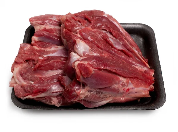 Beef Meat Tray Isolated White Background — Stock Photo, Image