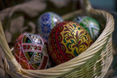 Geleneksel Ukrayna Paskalya yumurta pysanka görünümünü