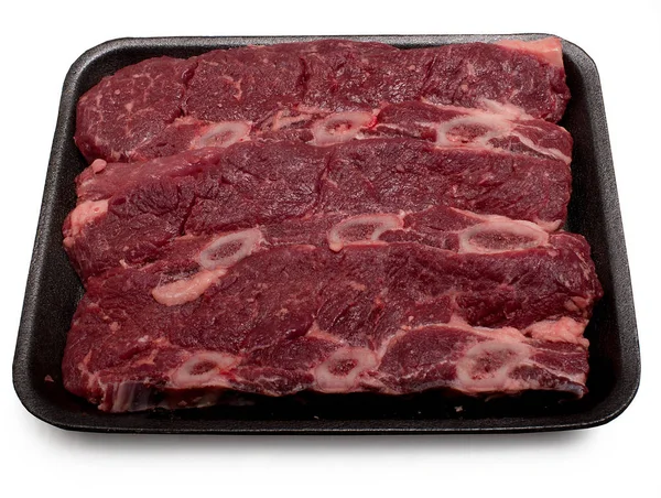 Calf Ribs Packed Blister Isolated White Backgroundac — Stock Photo, Image