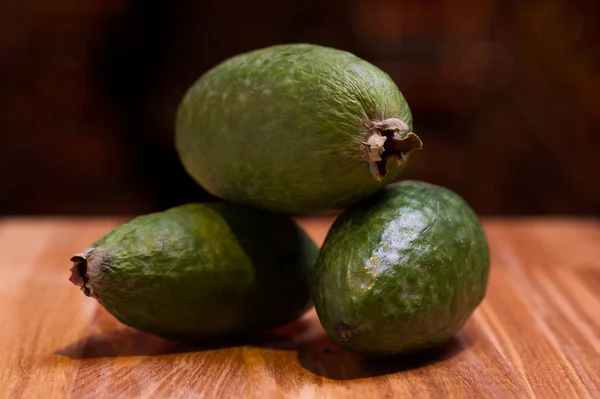 Exotisk Guava Frukt Trä Skrivbord — Stockfoto