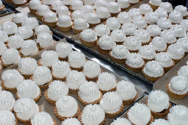 Close View Meringue Pies Confectionery Factory — Stock Photo, Image