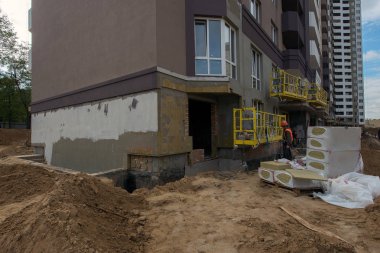 Ukrayna, Brovary 7 Eylül 2017: bir Konut Kompleksi İnşaatı