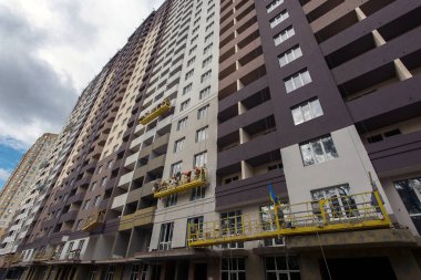 Ukrayna, Brovary 7 Eylül 2017: bir Konut Kompleksi İnşaatı