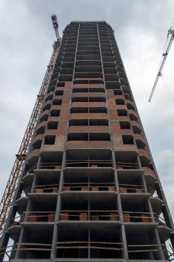 Ukrayna, Brovary 7 Eylül 2017: bir Konut Kompleksi İnşaatı
