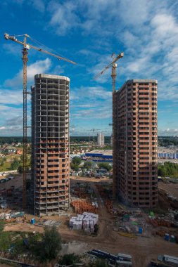 Ukrayna, Brovary 7 Eylül 2017: bir Konut Kompleksi İnşaatı