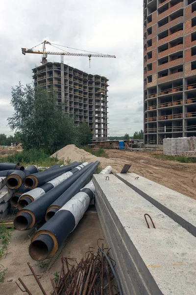 Ucrania Brovary Septiembre 2017 Construcción Complejo Residencial — Foto de Stock