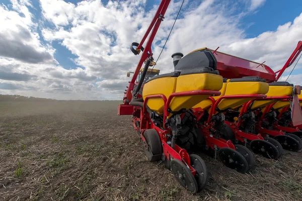 Ukraine August 2017 Ukraine Tractor Seed Drill Hybrids Seeds — Stock Photo, Image