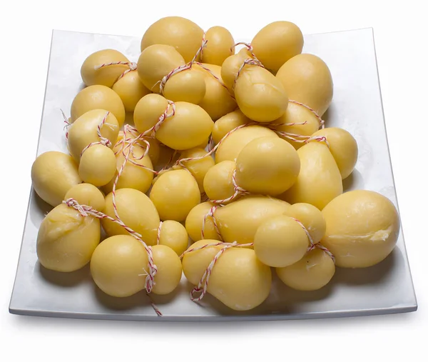 Plato Con Queso Aislado Sobre Fondo Blanco — Foto de Stock