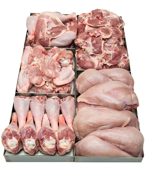 Rozmanité krůtí maso, řeznictví — Stock fotografie