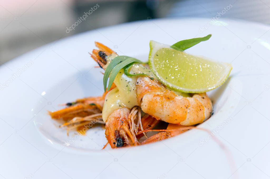 shrimp cocktail sauce in a restaurant, ready meal