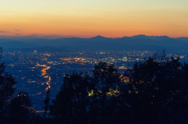 Ljubljana akşam cityscape görünür manzarası ile