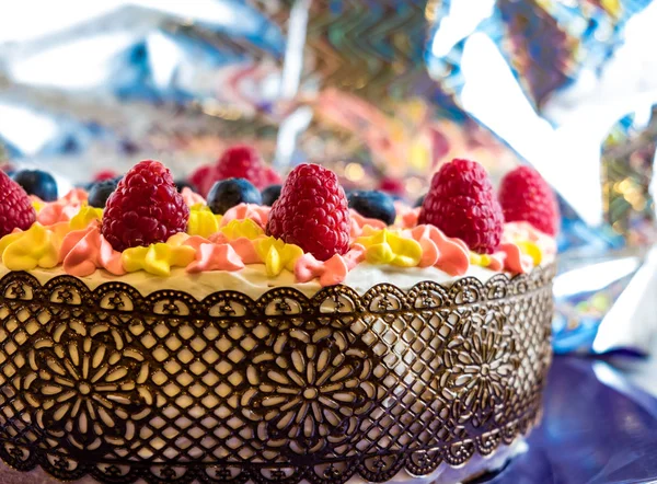 Cake Van Het Fruit Met Eigen Handen Met Bessen 2018 — Stockfoto