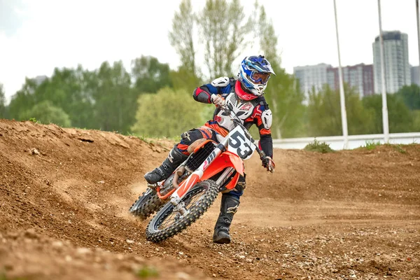 Motocross training in Moscow at the Technical Sports Stadium — 스톡 사진