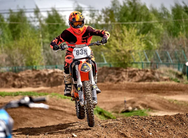 Motocross training in Moscow at the Technical Sports Stadium — Stock Photo, Image