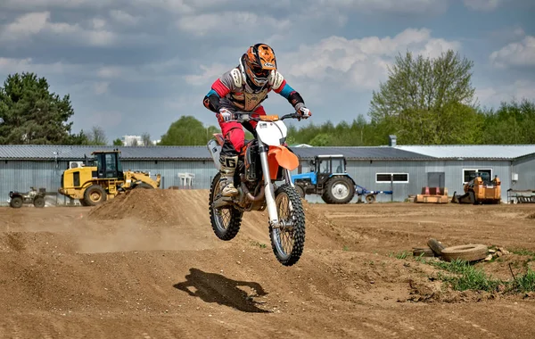 Motocross training in Moscow at the Technical Sports Stadium — Stock Photo, Image