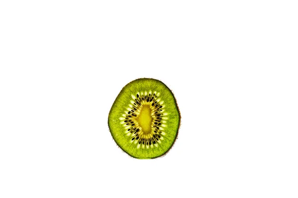 Genomskinlig skivad kiwi närbild färsk saftig — Stockfoto