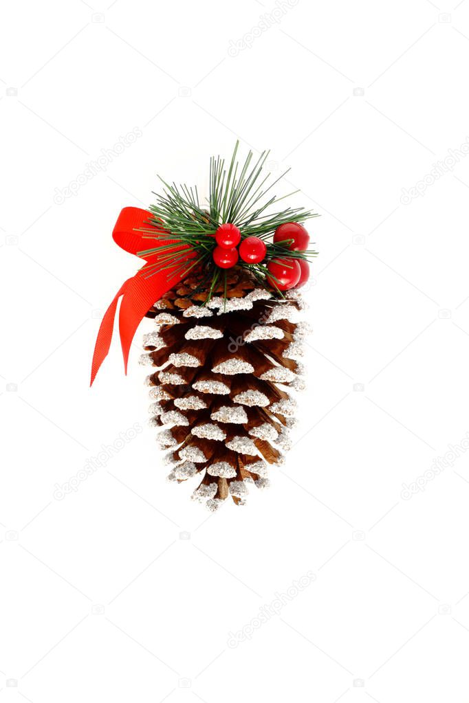 Decorated Pine Cone as Christmas Ornament