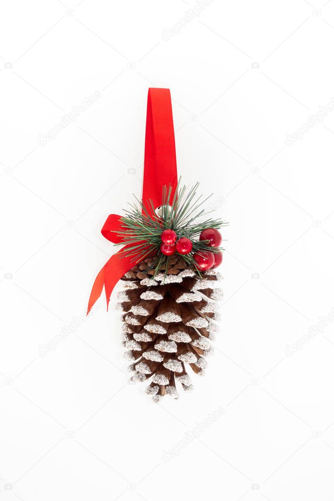 Large Hanging Decorated Christmas Pine Cone 