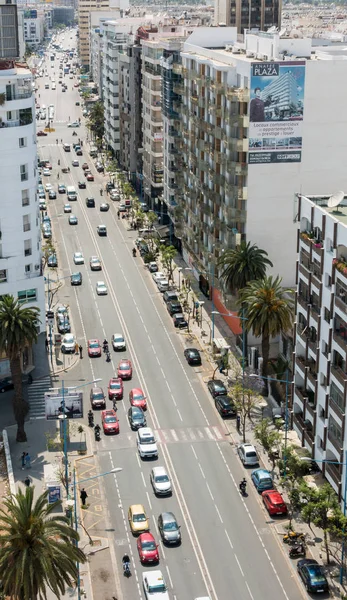 Bir cadde Casablanca'da havadan görünümü   