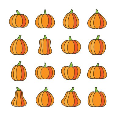 Cadılar Bayramı Balkabağı ince çizgi simgeler düzenlenebilir kontur