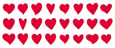 Kalp, romantik sevgililer günü düğün ikonu setini sever.