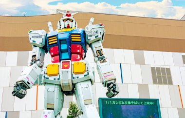 Odaiba, Japonya - 13 Ocak 2014. 1: 1 ölçek boyutu Gundam Rx-78-2. 