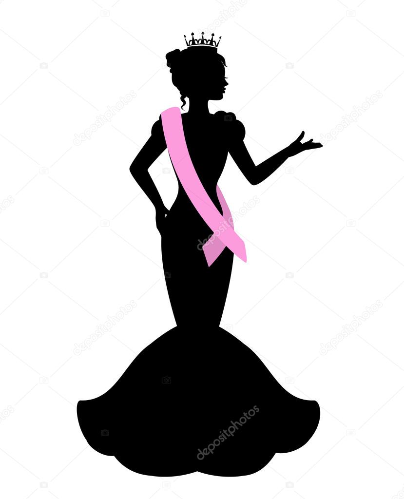 silhouette of a beauty queen