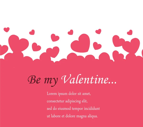 Horizontale achtergrond Aftelkalender voor Valentijnsdag — Stockvector