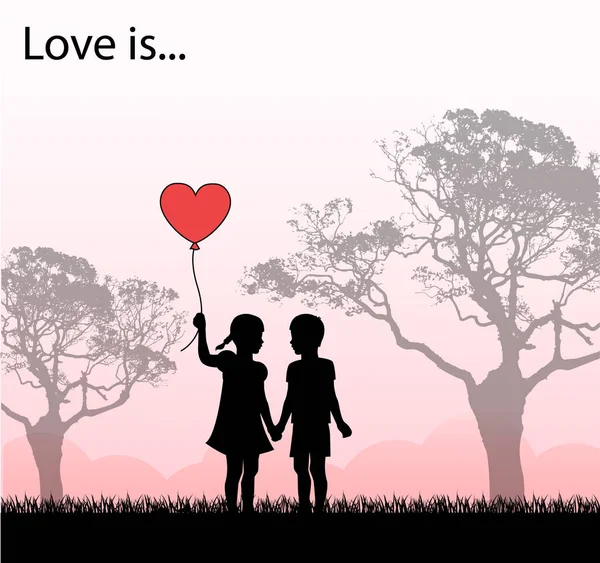 Sevgi dolu çocuklar sevgi dolu çocuklar — Stok Vektör