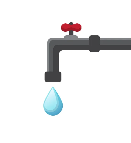 Água goteja da torneira — Vetor de Stock