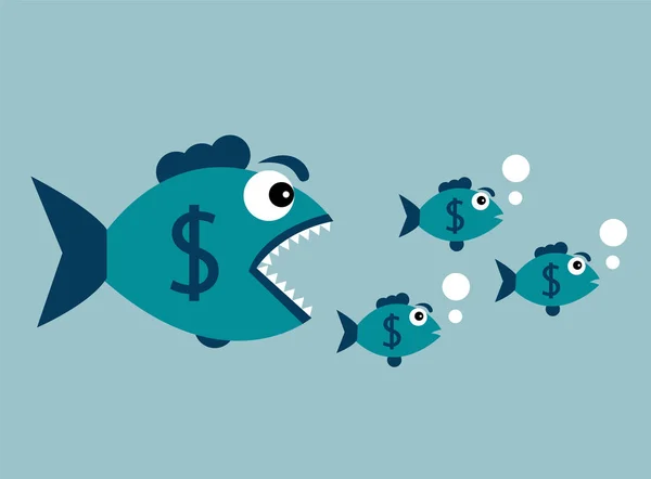 Masožravých ryb s dolarem Stock Ilustrace